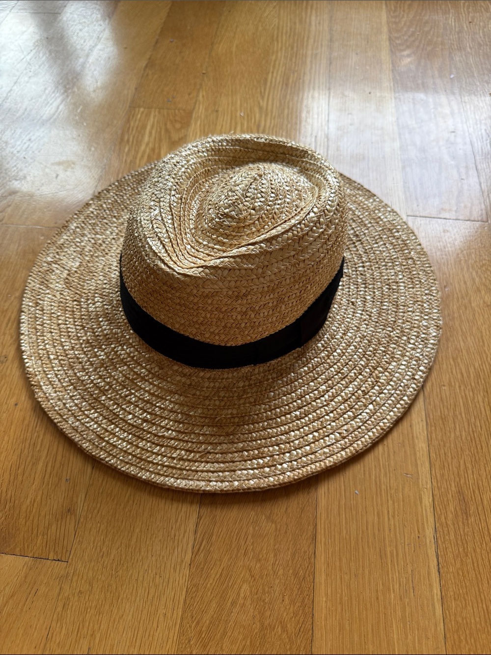 Brixton Natural Straw Wide-Brim Hat with Black Band